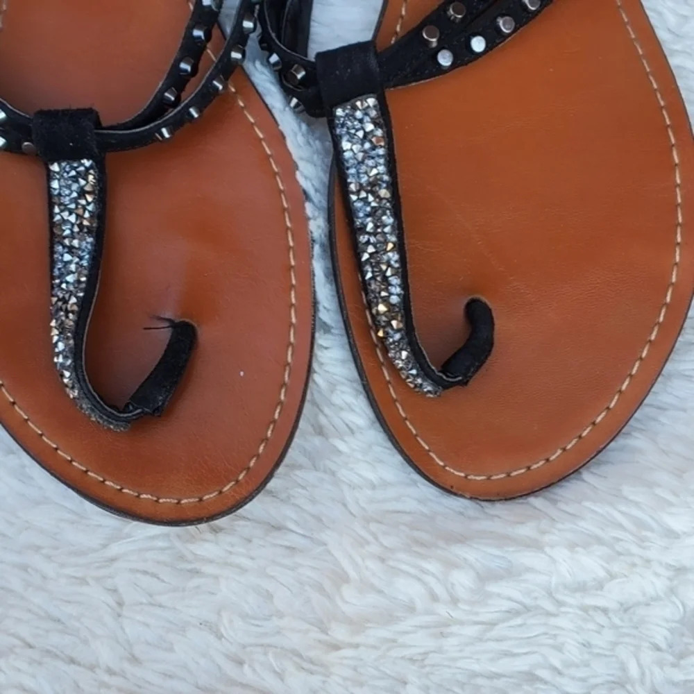 Vince Camuto Black Glitter Thong Punk sandals 7.5 - Picture 7 of 12